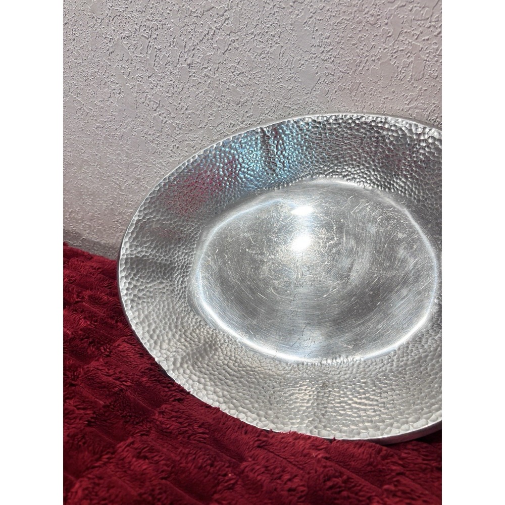 Lenox Stony Creek Aluminum Chip Tray 15x11.5 Silver Tone All Occasion Pebbled